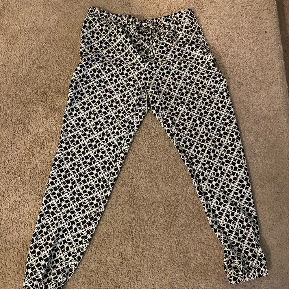 The Limited Black Geometric Pull On Pants